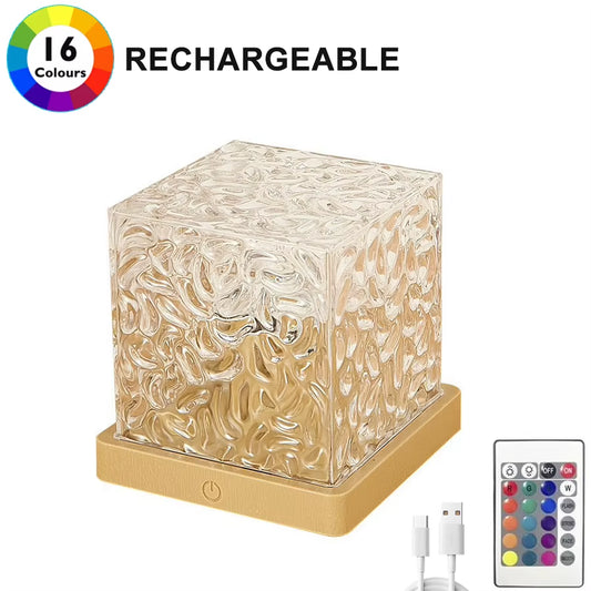 New RGB 16 Colors Night Light Remote Ocean Wave Projection Lamp Aurora Projector Lights Home Decor Rechargeable Table Nightlight