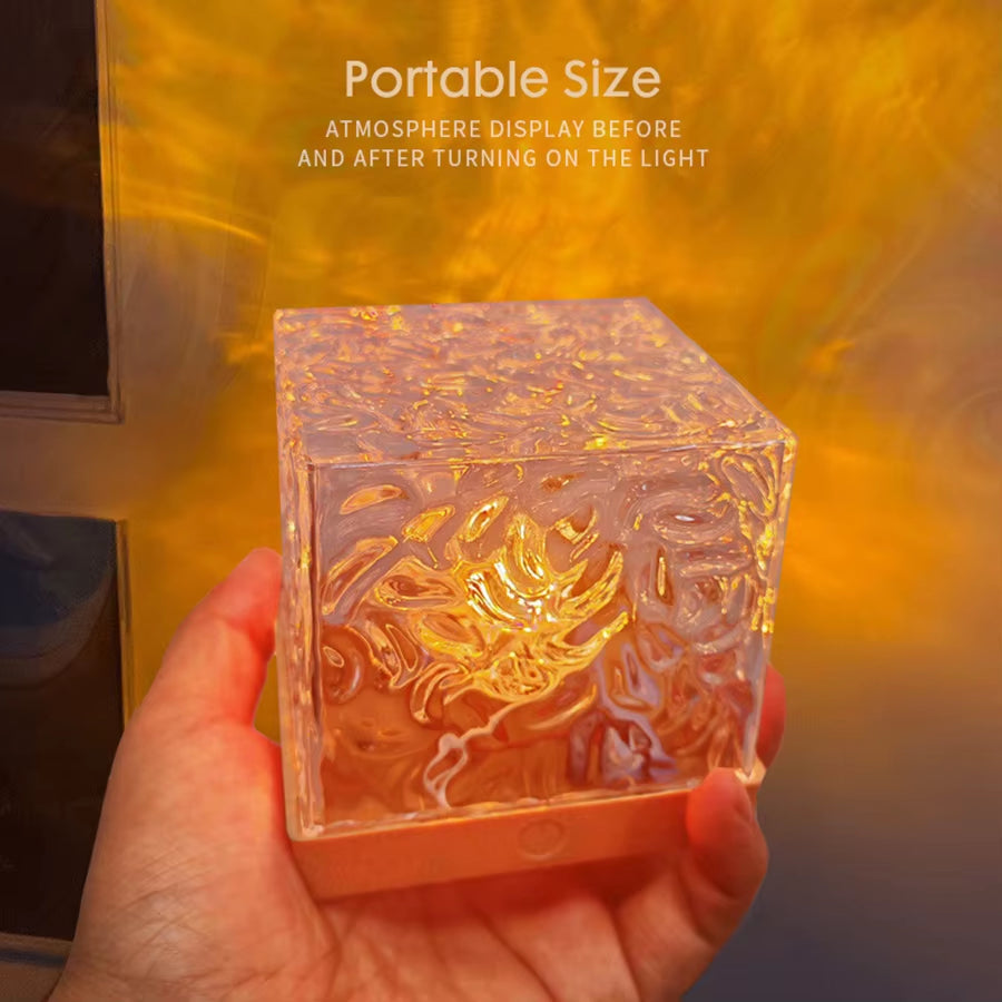 New RGB 16 Colors Night Light Remote Ocean Wave Projection Lamp Aurora Projector Lights Home Decor Rechargeable Table Nightlight